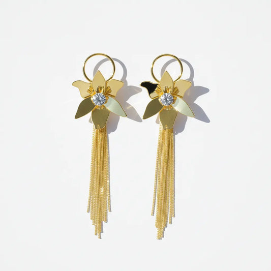 Golden Flutter Tassel Earrings