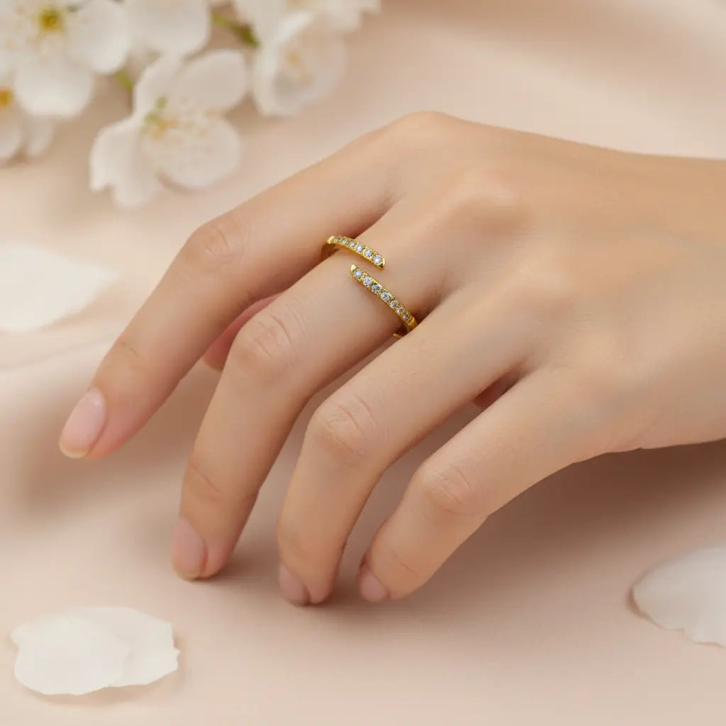 Crystal Open Cuff Ring