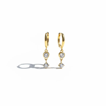 Golden Crystal Drop Hoops