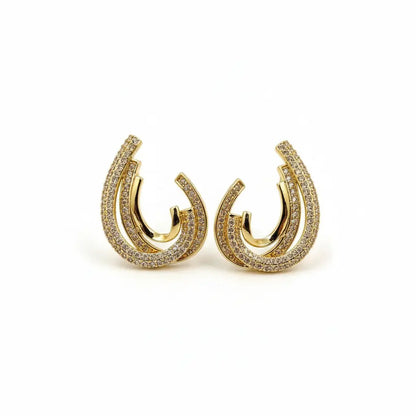 Triple Layer Crystal Earrings