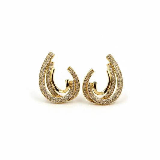 Triple Layer Crystal Earrings