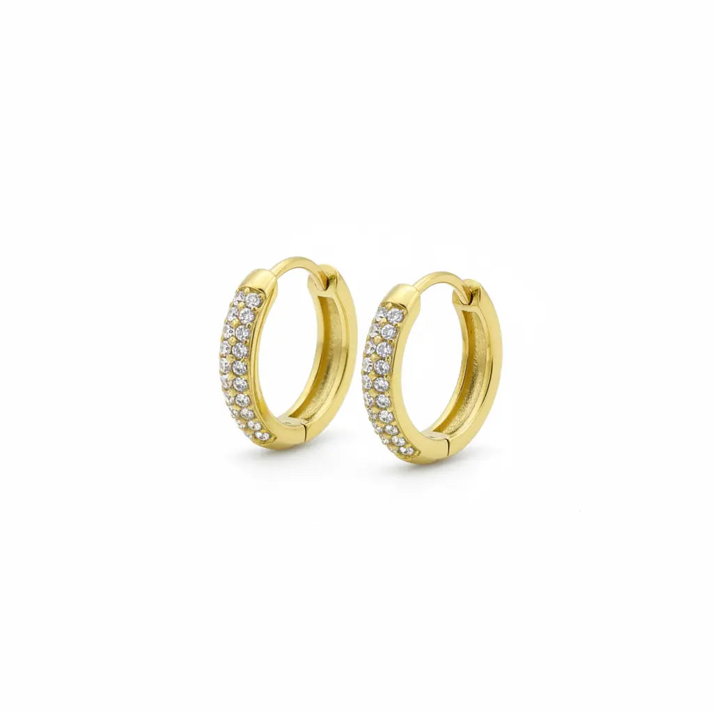 Radiant Pave Huggie Hoops