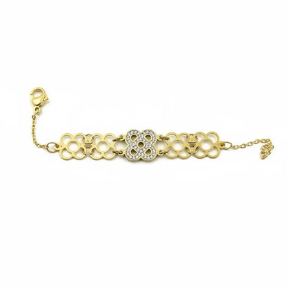 Gilded Infinity Flower Bracelet