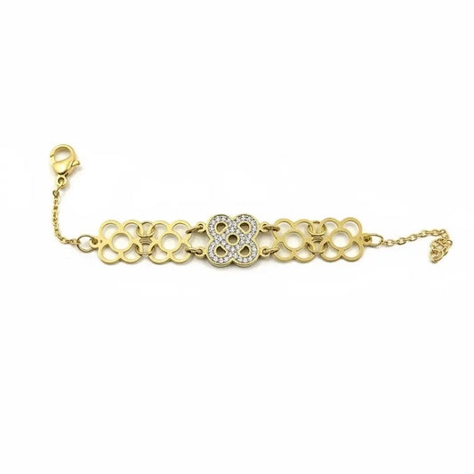 Gilded Infinity Flower Bracelet