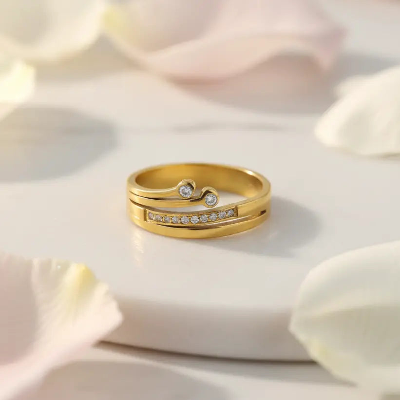 Layered Crystal Statement Ring