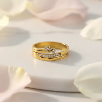 Layered Crystal Statement Ring