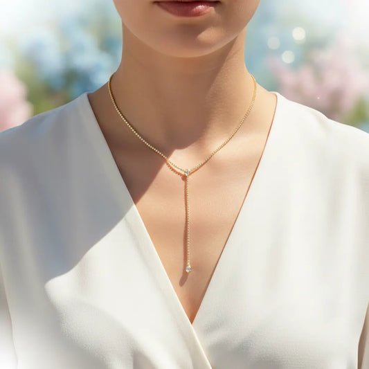 Celeste Drop Lariat Necklace
