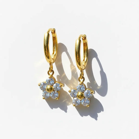 Daisy Spark Drop Hoops