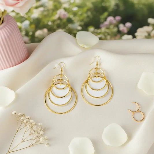Golden Orbit Drop Earrings