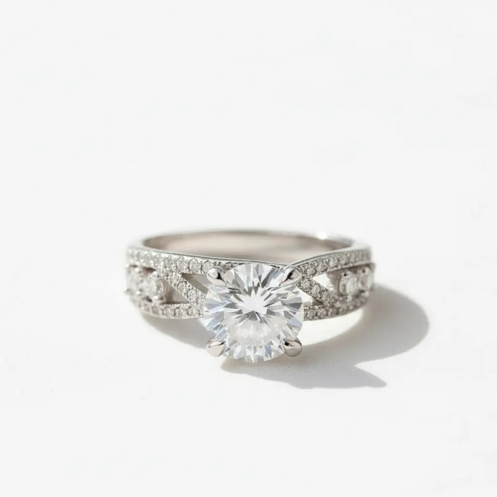 Geometric Solitaire Ring