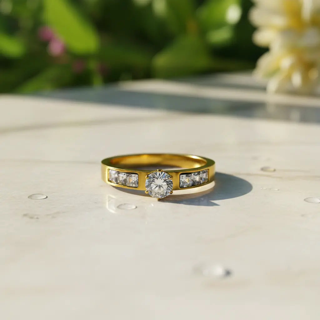 Royal Solitaire Crystal Ring