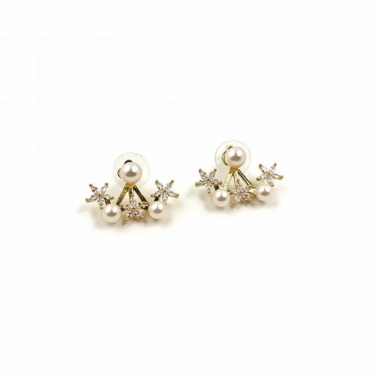 Floral Pearl Drop Earrings