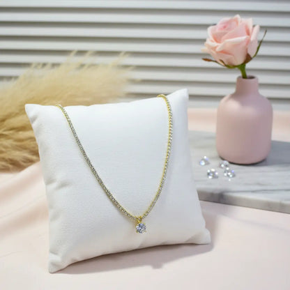 Crystal Line Solitaire Necklace