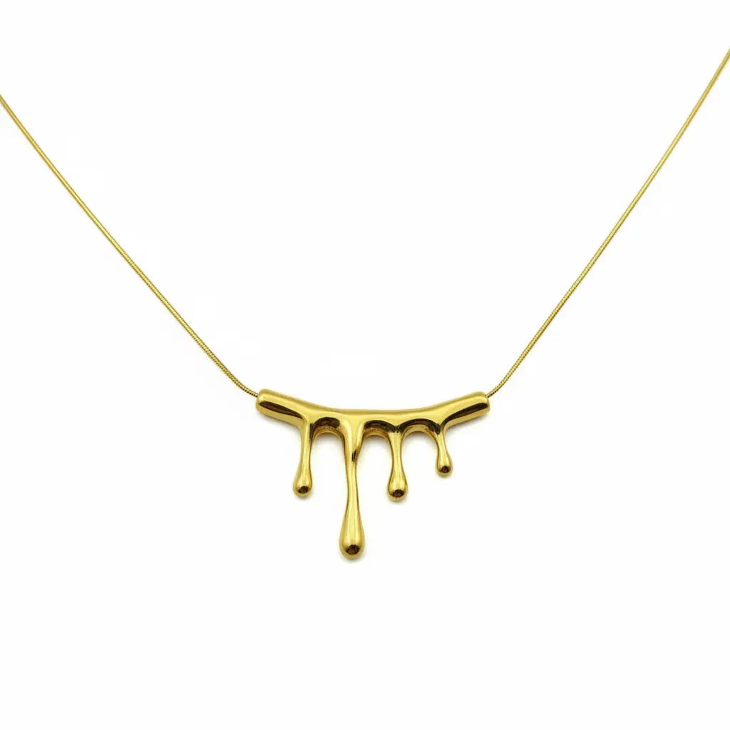 Liquid Drop Bar Necklace