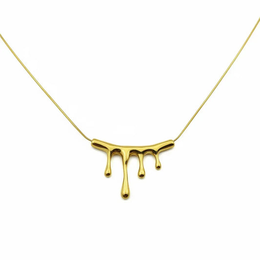 Liquid Drop Bar Necklace