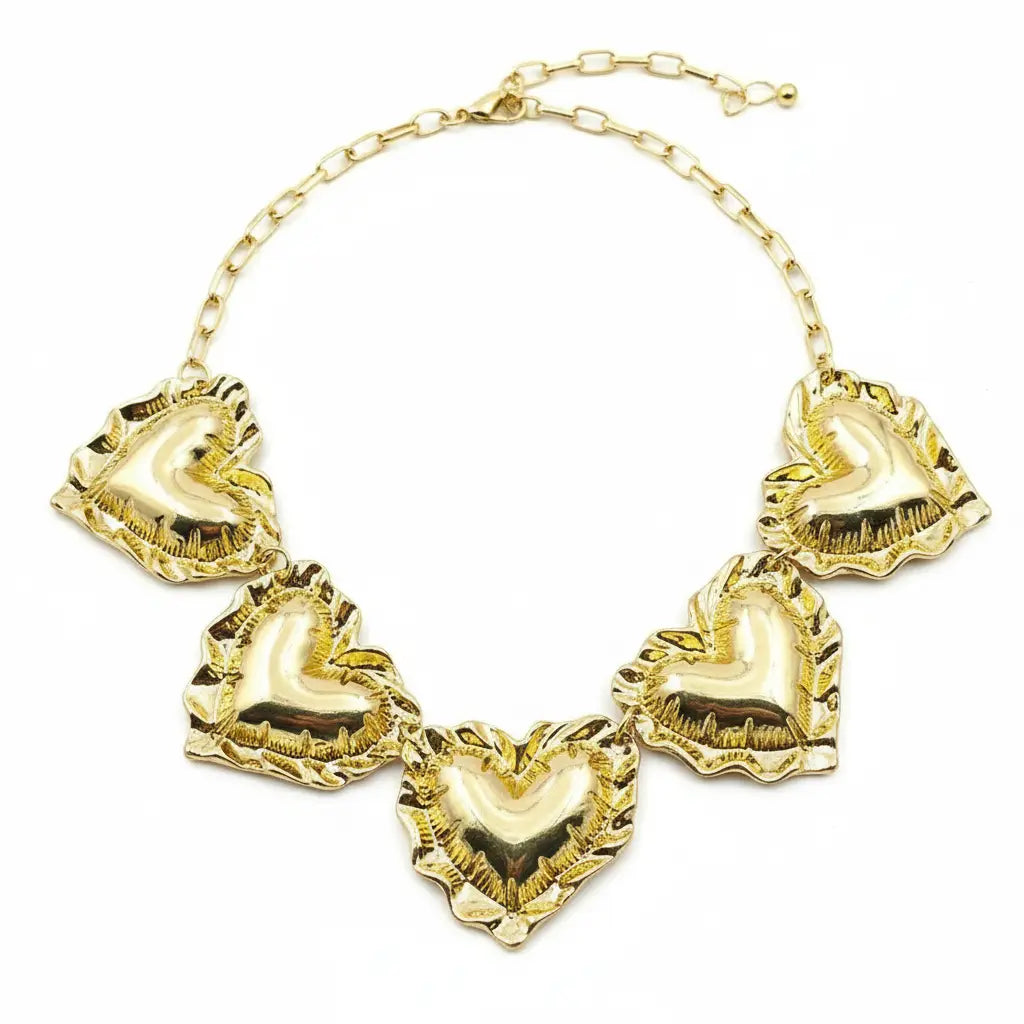 Puffy Heart Statement Necklace