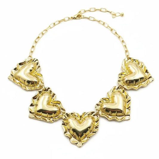 Puffy Heart Statement Necklace