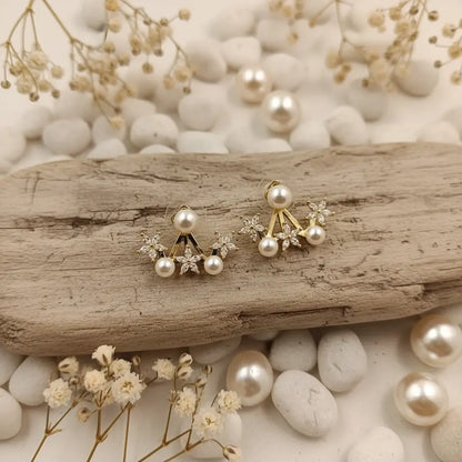 Floral Pearl Drop Earrings