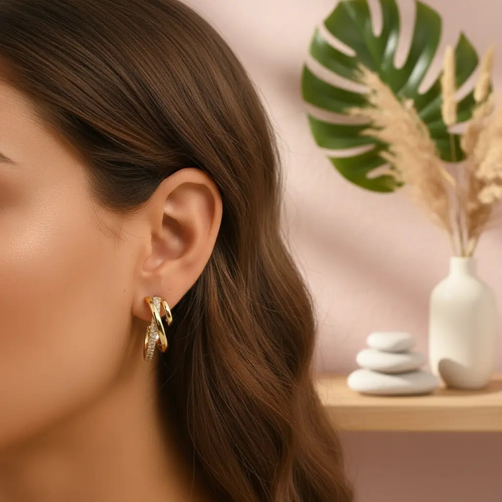 Criss-Cross Pave Earrings