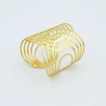 Gold Geometric Lattice Cuff