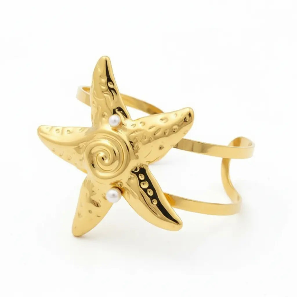 Gold Starfish Statement Cuff