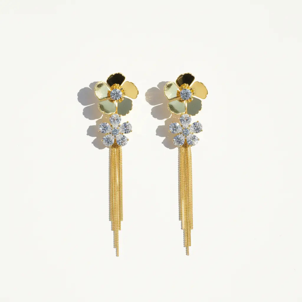 Golden Bloom Cascade Earrings