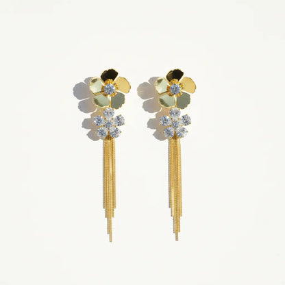 Golden Bloom Cascade Earrings