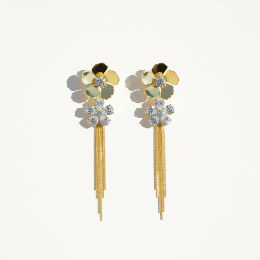 Golden Bloom Cascade Earrings