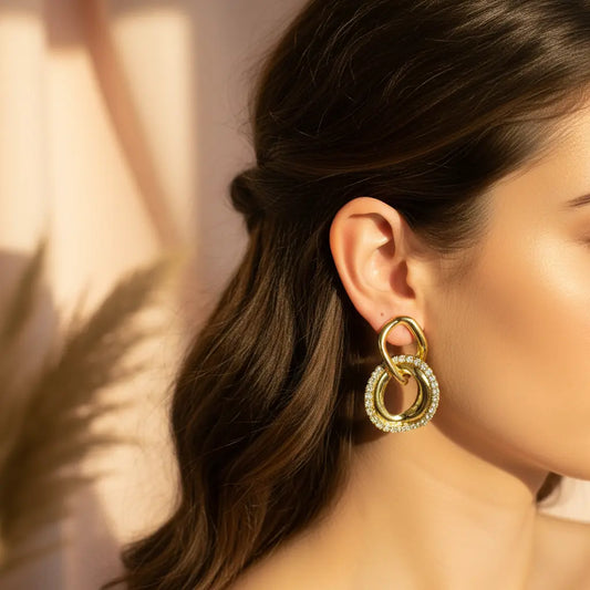 Golden Halo Link Earrings