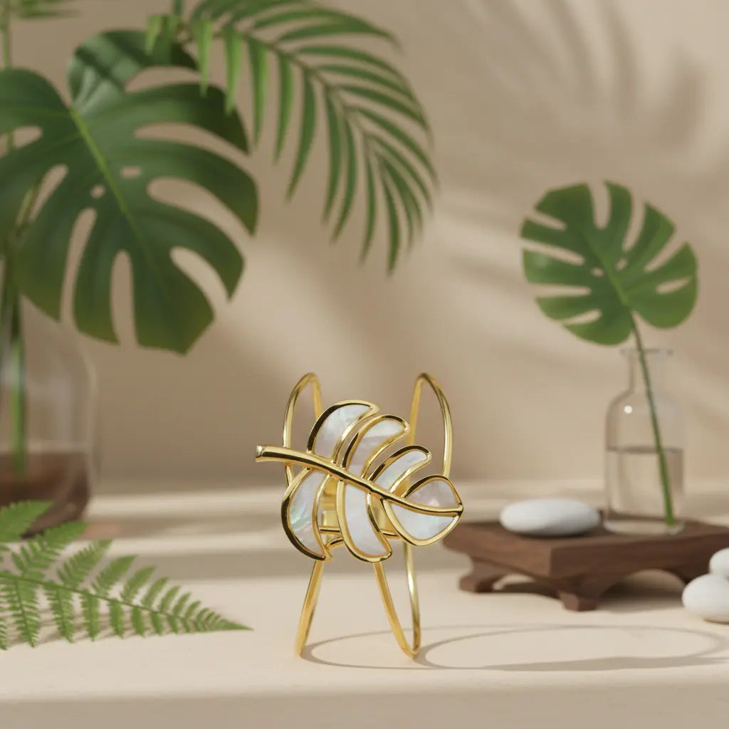 Gold Monstera Leaf Cuff