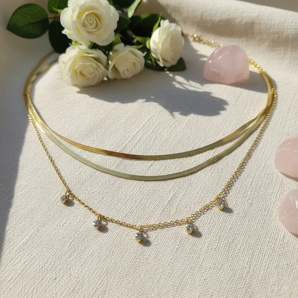 Triple Layer Crystal Necklace