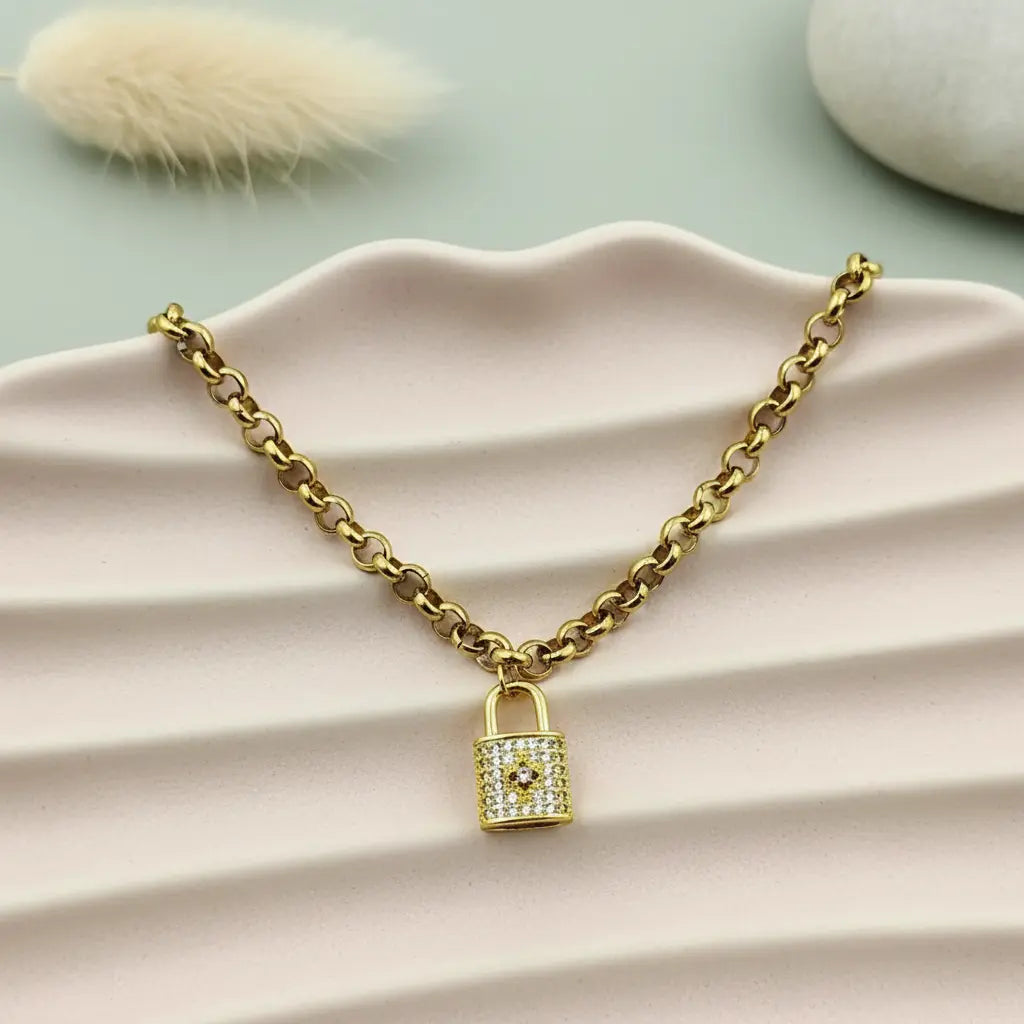 Gold Padlock Bracelet