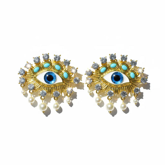 Celestial Evil Eye Statement Earrings