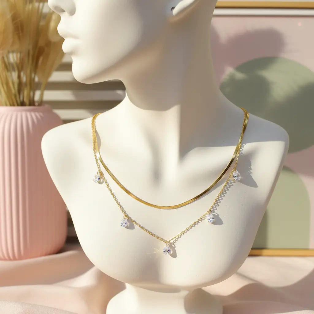 Crystal Drizzle Layered Necklace