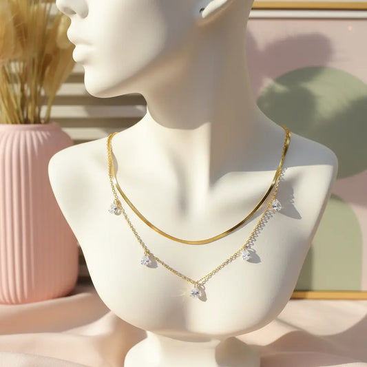 Crystal Drizzle Layered Necklace