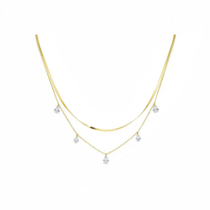 Crystal Drizzle Layered Necklace