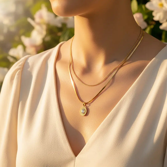 Blooming Oval Layered Necklace