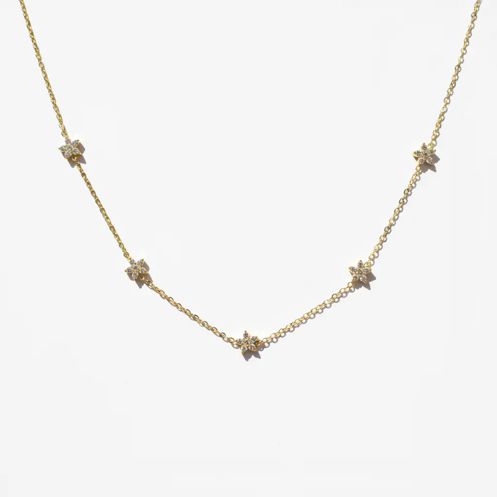 Starlit Petal Station Necklace