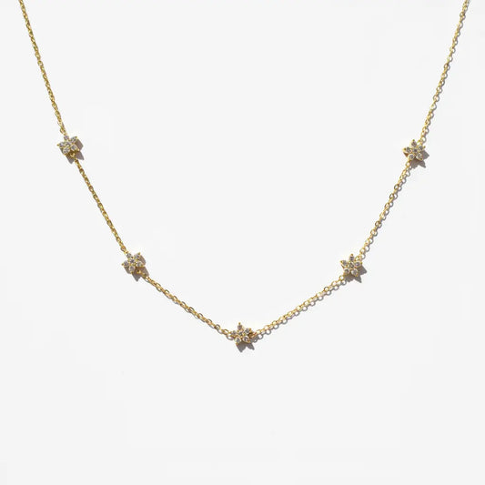 Starlit Petal Station Necklace