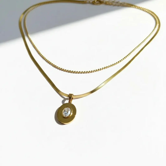 Blooming Oval Layered Necklace