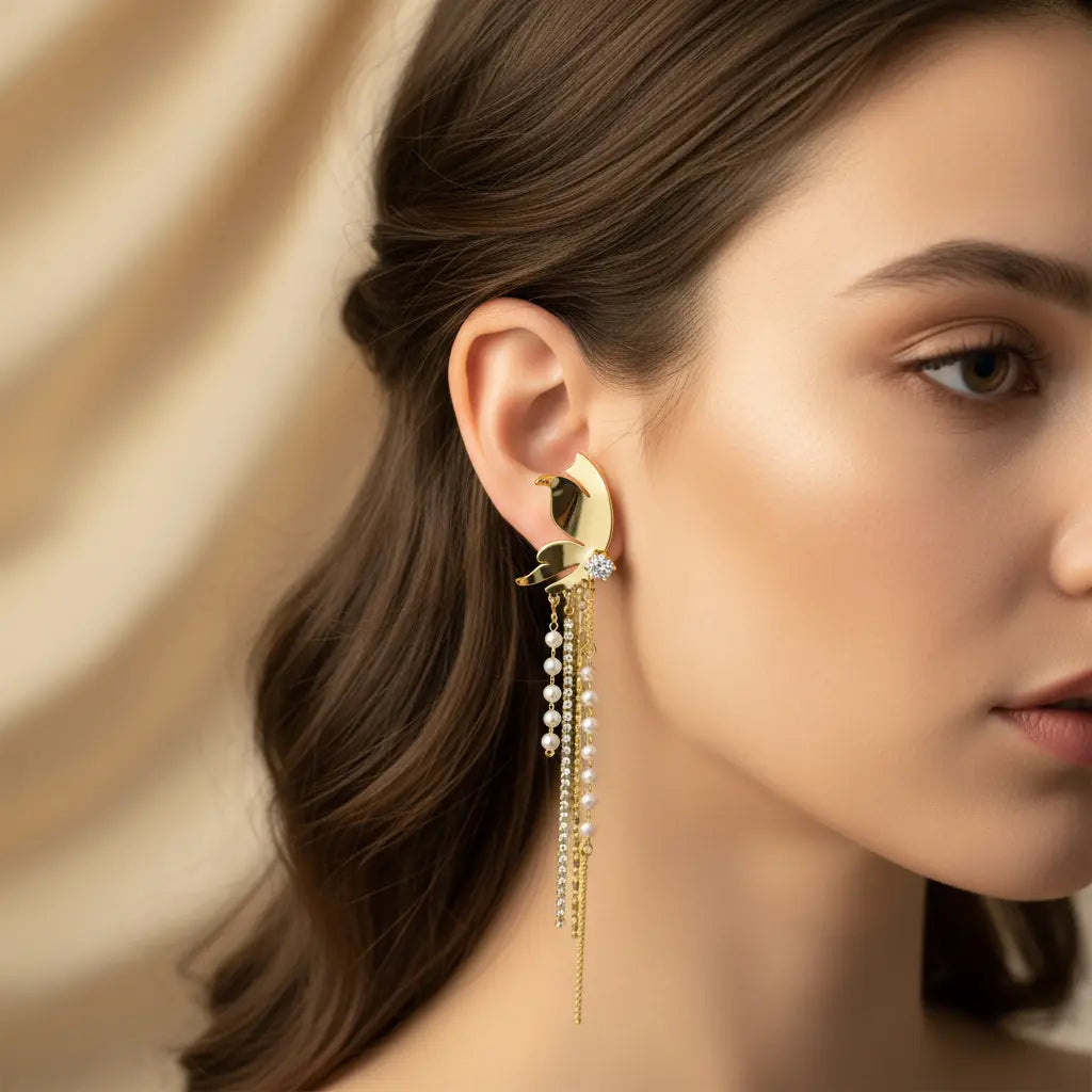 Celeste Pearl Tassel Earrings