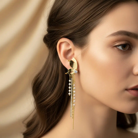 Celeste Pearl Tassel Earrings