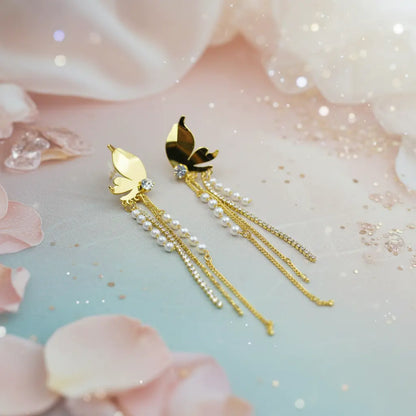 Celeste Pearl Tassel Earrings