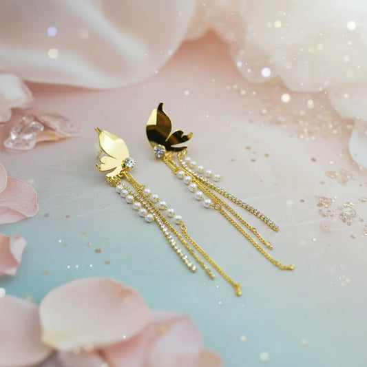Celeste Pearl Tassel Earrings