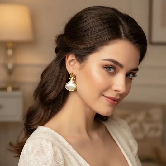 Vintage Pearl Inset Drop Earrings