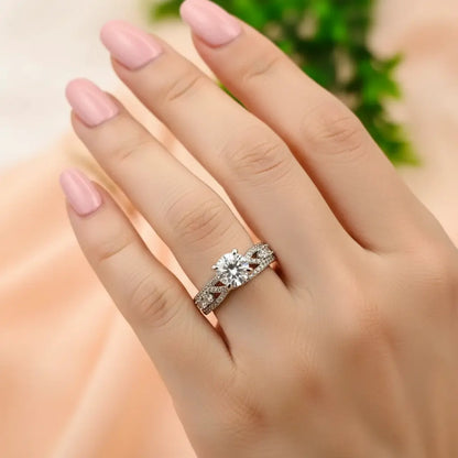 Geometric Solitaire Ring