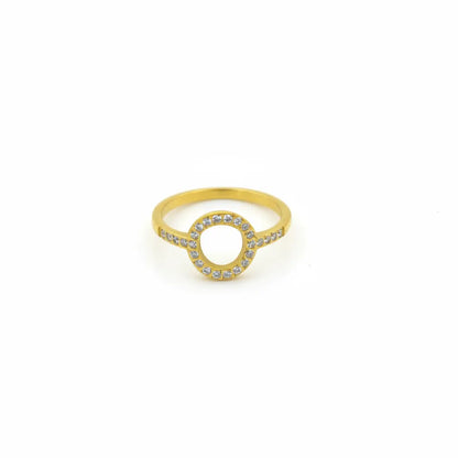 Open Circle Pave Ring