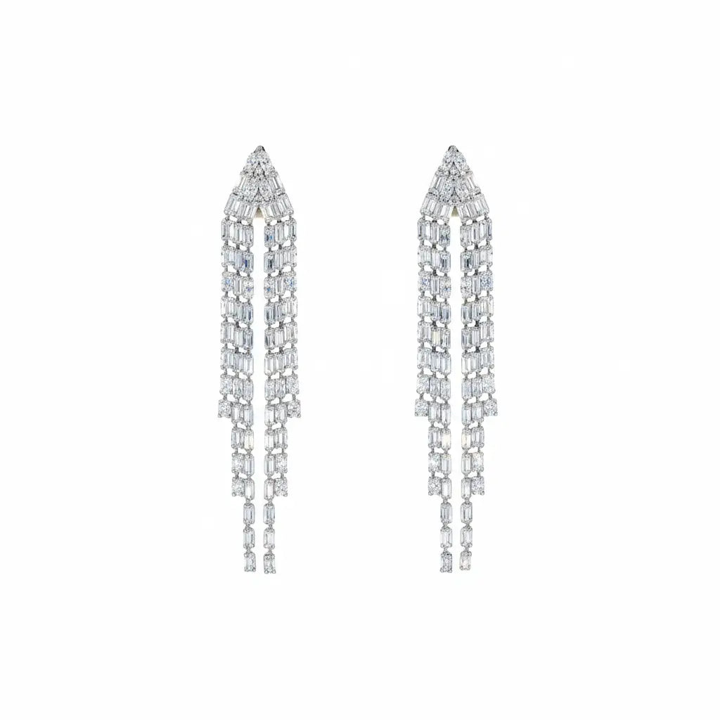 Crystal Cascade Fringe Earrings