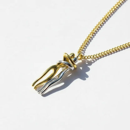 Embracing Lovers Pendant Necklace