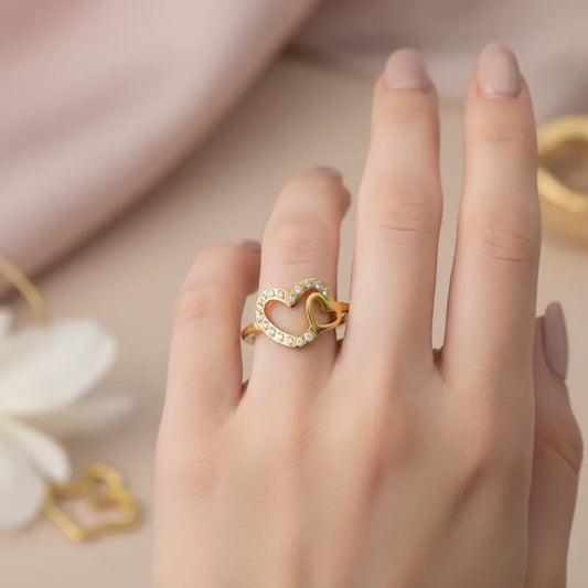 Dual Heart Crystal Ring